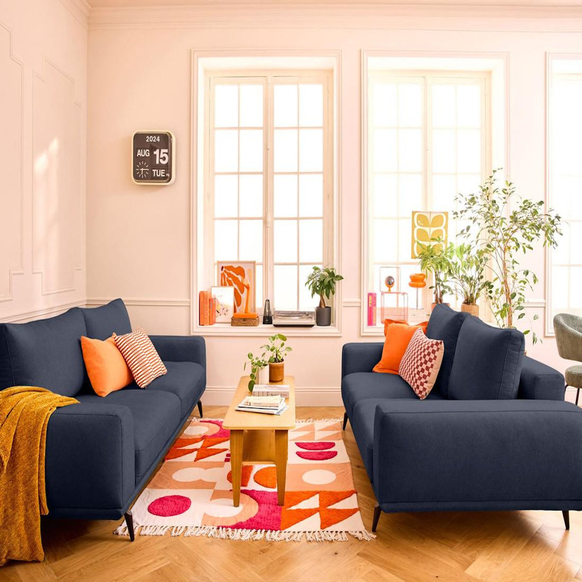 LISA DESIGN Vicence - canapé droit 3 places convertible en tissu