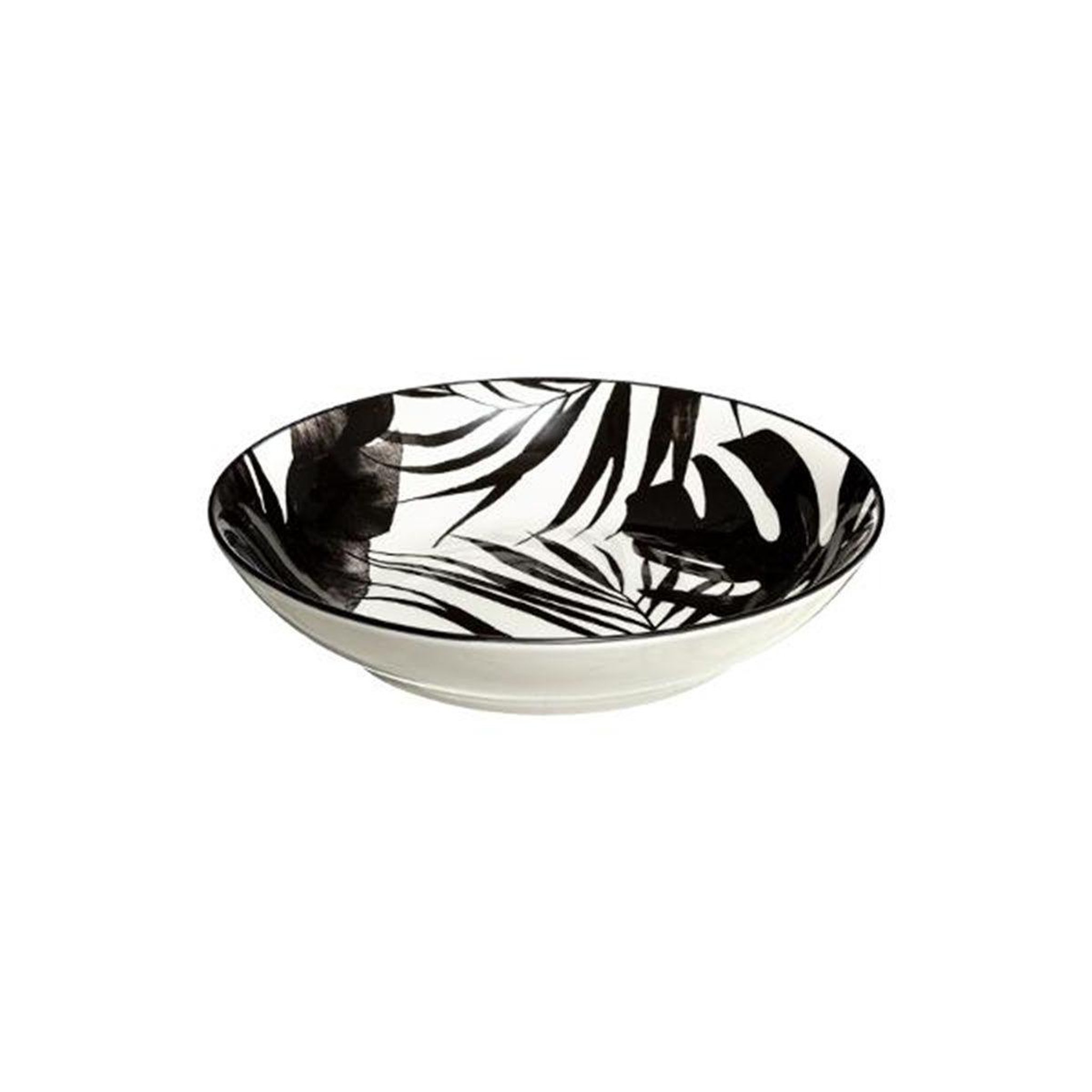 Voir la diapositive 2 : SECRET DE GOURMET Lot de 6 assiettes creuses  palme  20cm noir