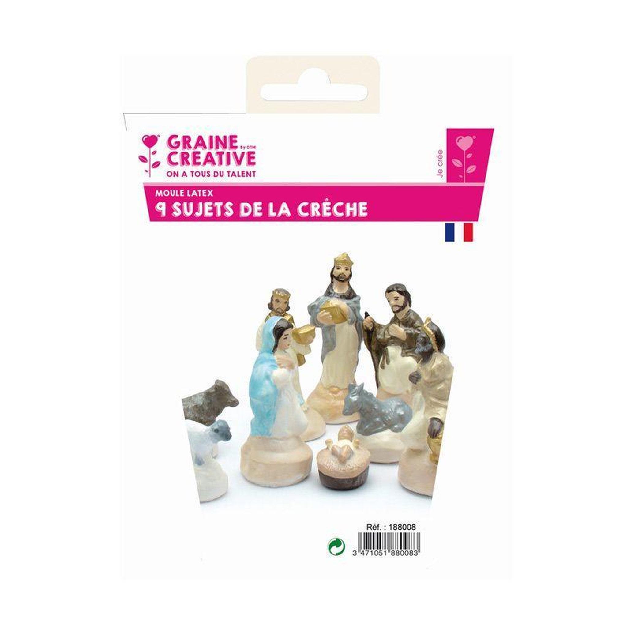 Voir la diapositive 1 : Graine créative 9 moules en latex santons - crèche de noël