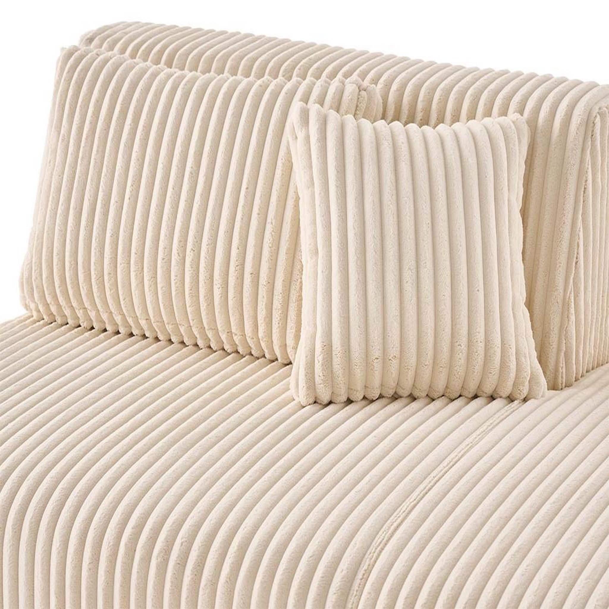 Voir la diapositive 5 : LISA DESIGN Victoire - module d'assise droit en velours côtelé grosses côtes