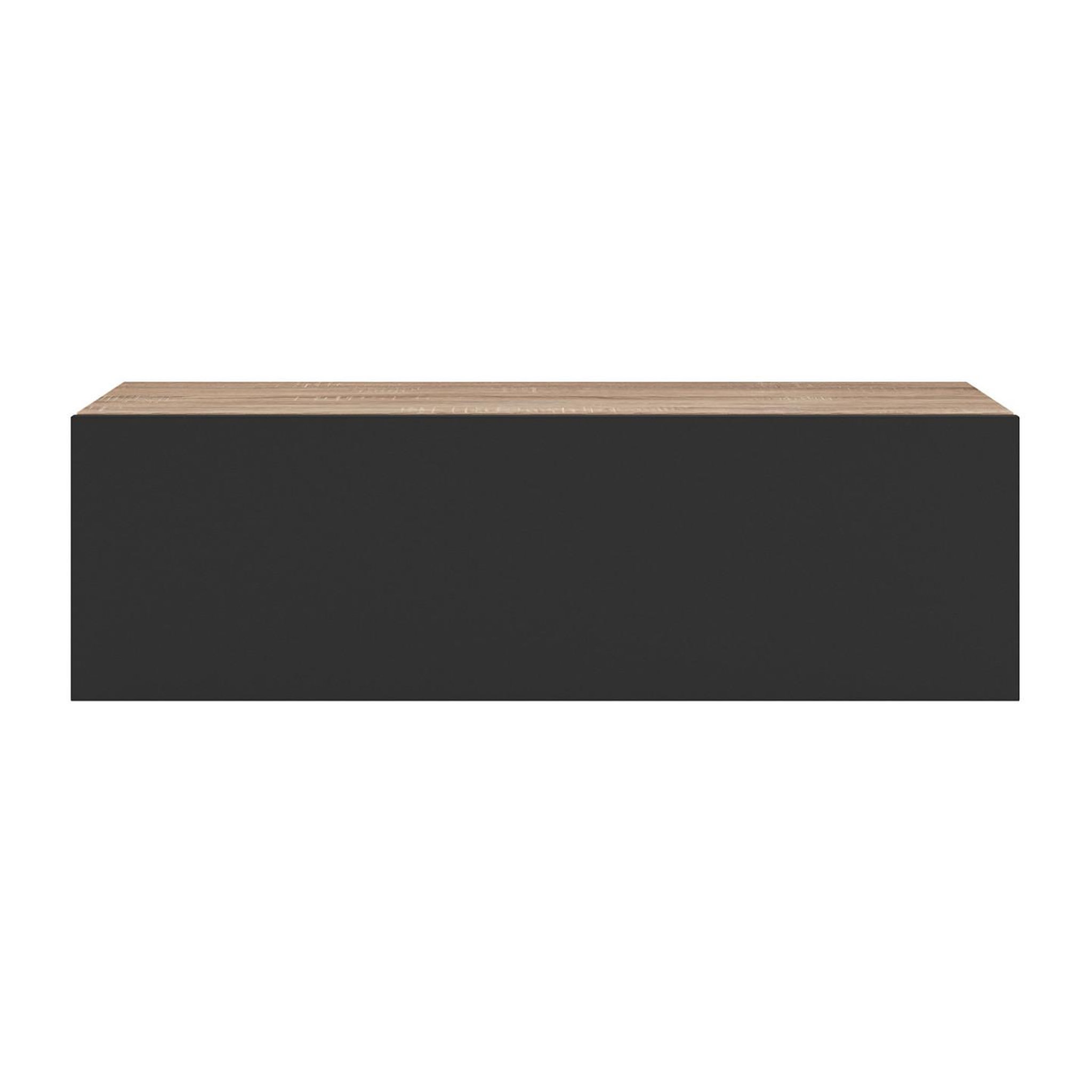 Voir la diapositive 3 : ID MARKET Lot de 2 consoles suspendues étagères murales elyos 1 porte bois et noir