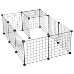 PAWHUT Cage parc enclos pour animaux domestiques L 106 x l 73 x H 36 cm bords arrondis fil métallique noir 55