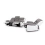 Voir la diapositive 3 : Ensemble canapé relax 3 places + fauteuil relax bimatière tissu simili HELENE