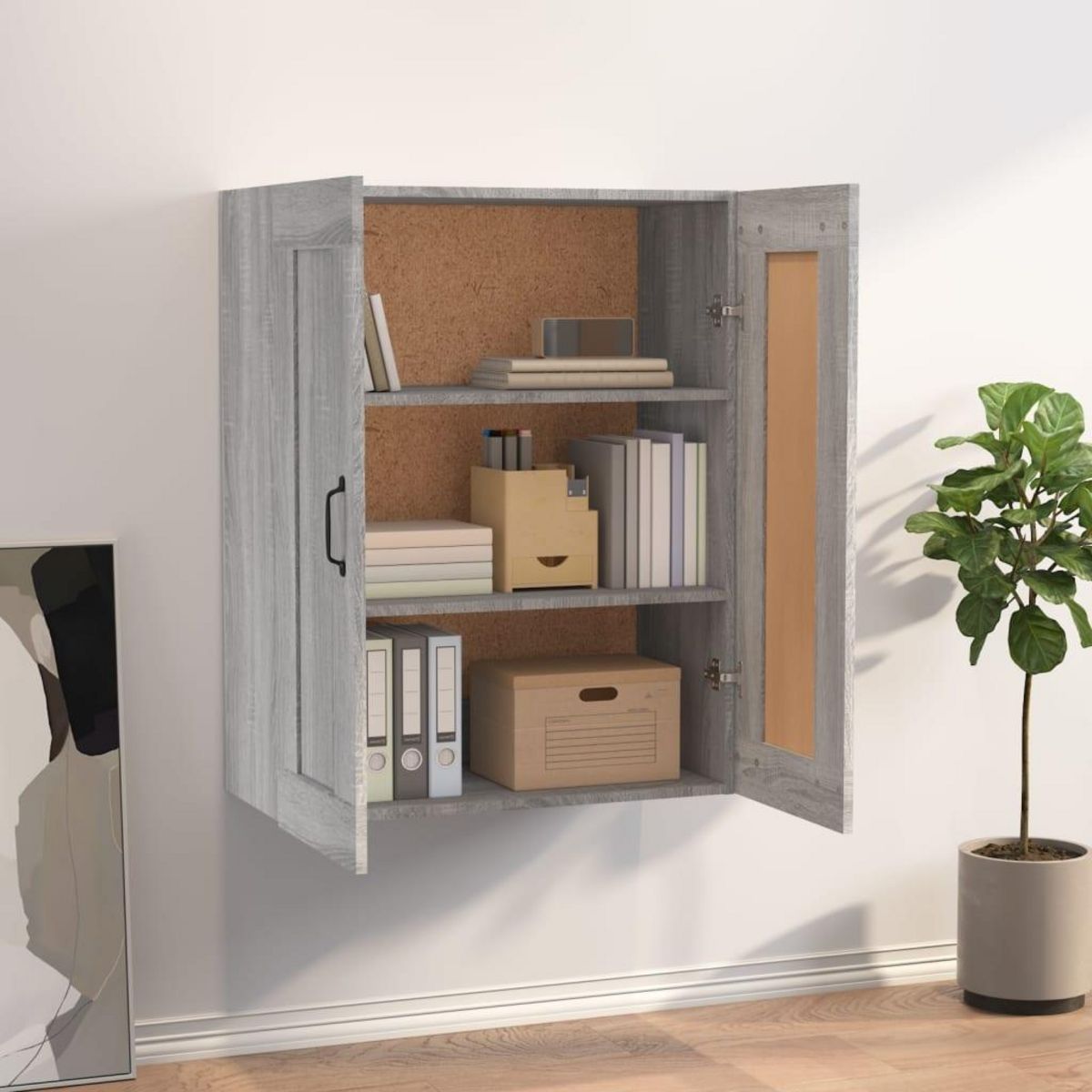 VIDAXL Armoire murale suspendue Sonoma gris 69,5x32,5x90 cm