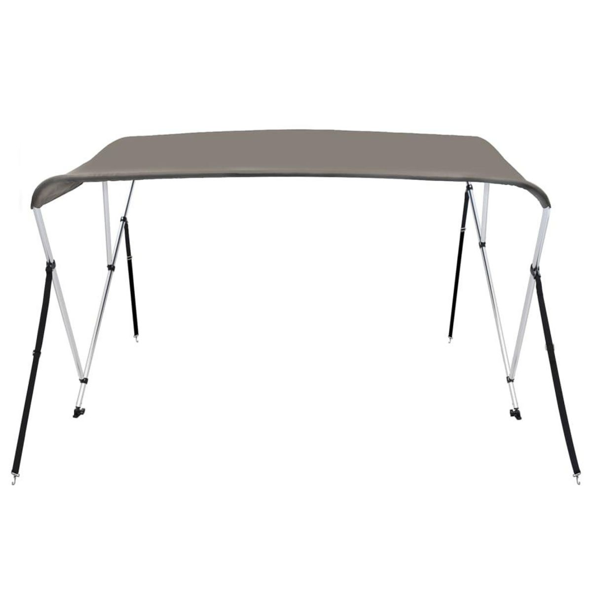 VIDAXL Auvent bimini a 3 arceaux gris 183x140x137 cm
