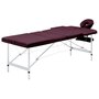 Voir la diapositive 1 : VIDAXL Table de massage pliable 3 zones Aluminium Violet vin