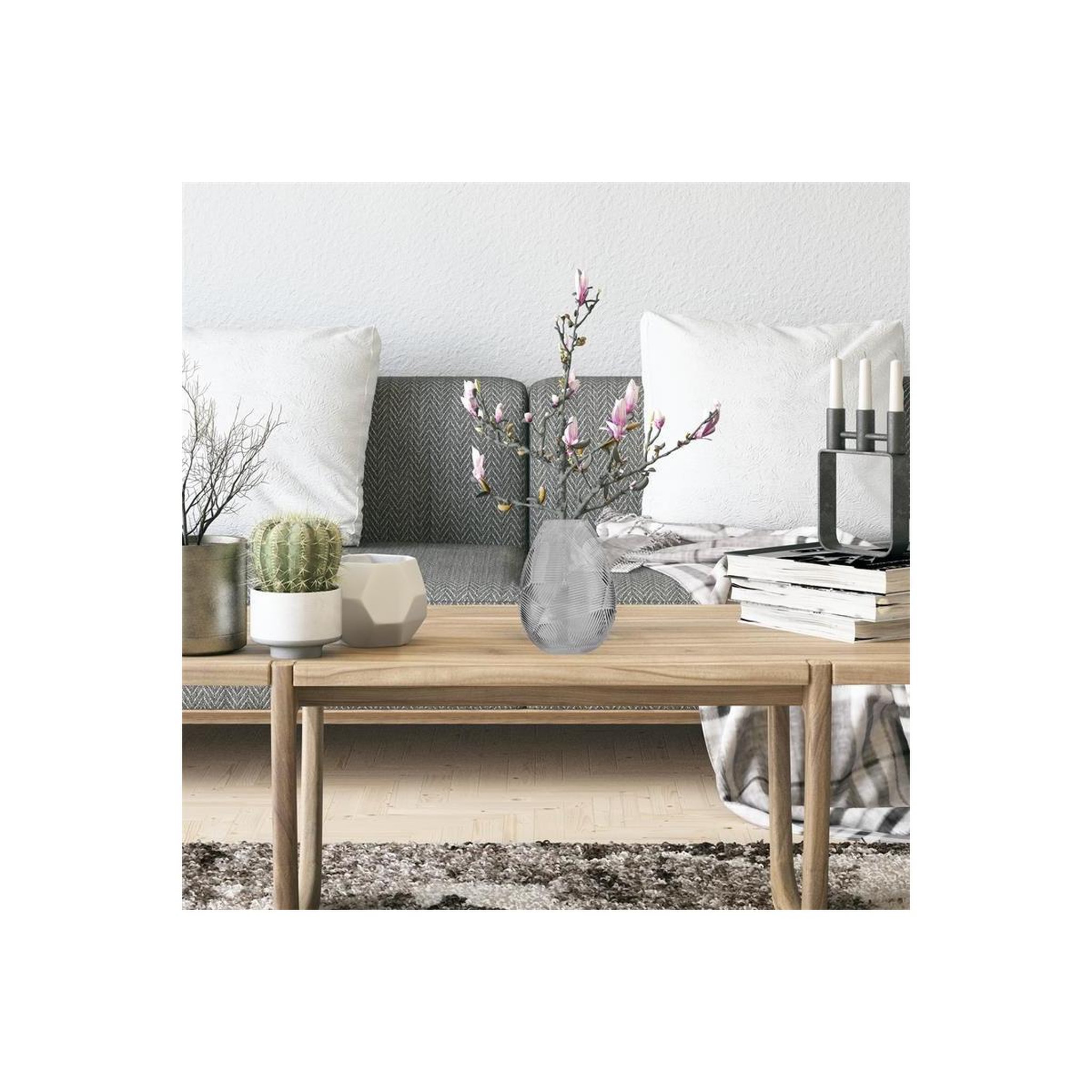 Voir la diapositive 3 : The Home Deco Factory Vase déco en verre  ajja  21cm gris