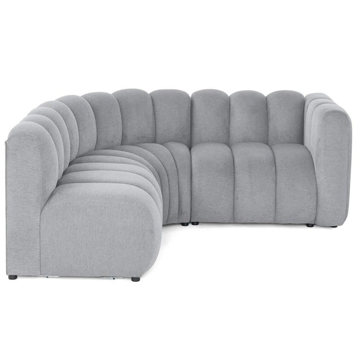 LISA DESIGN Debbie - canapé modulable d'angle gauche 4 places avec accoudoir en tissu texturé