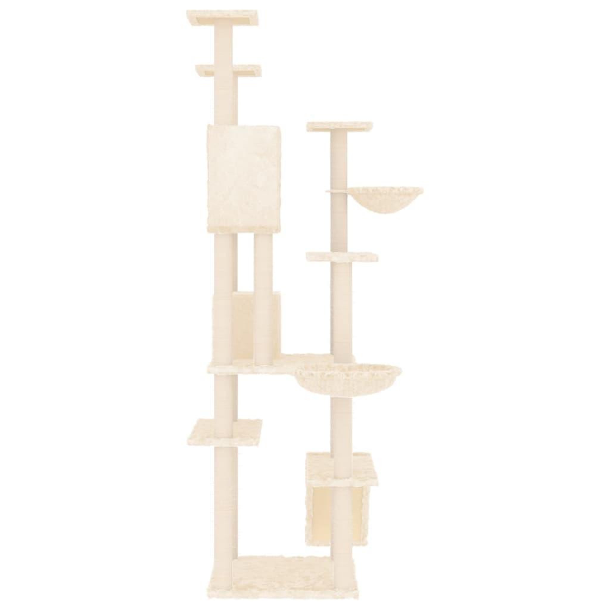 Voir la diapositive 4 : VIDAXL Arbre a chat avec griffoirs en sisal Creme 191 cm