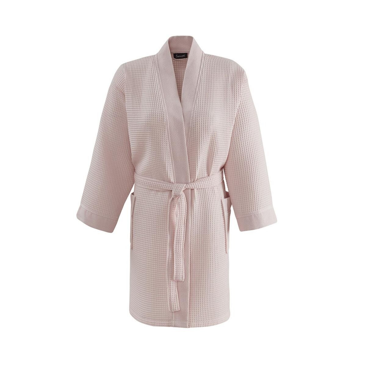 Sensei Maison Peignoir court femme nid d'Abeille col piqué SPA