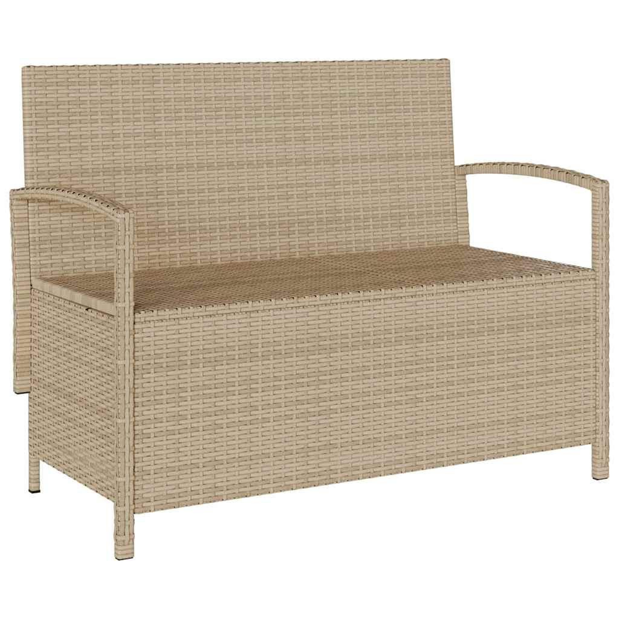 Voir la diapositive 5 : VIDAXL Banc de rangement de jardin avec coussin beige resine tressee