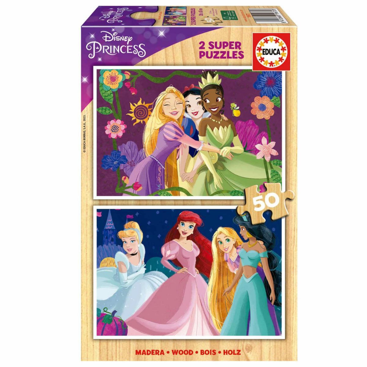 EDUCA Puzzles 2 X 50 pcs disney princess en bois