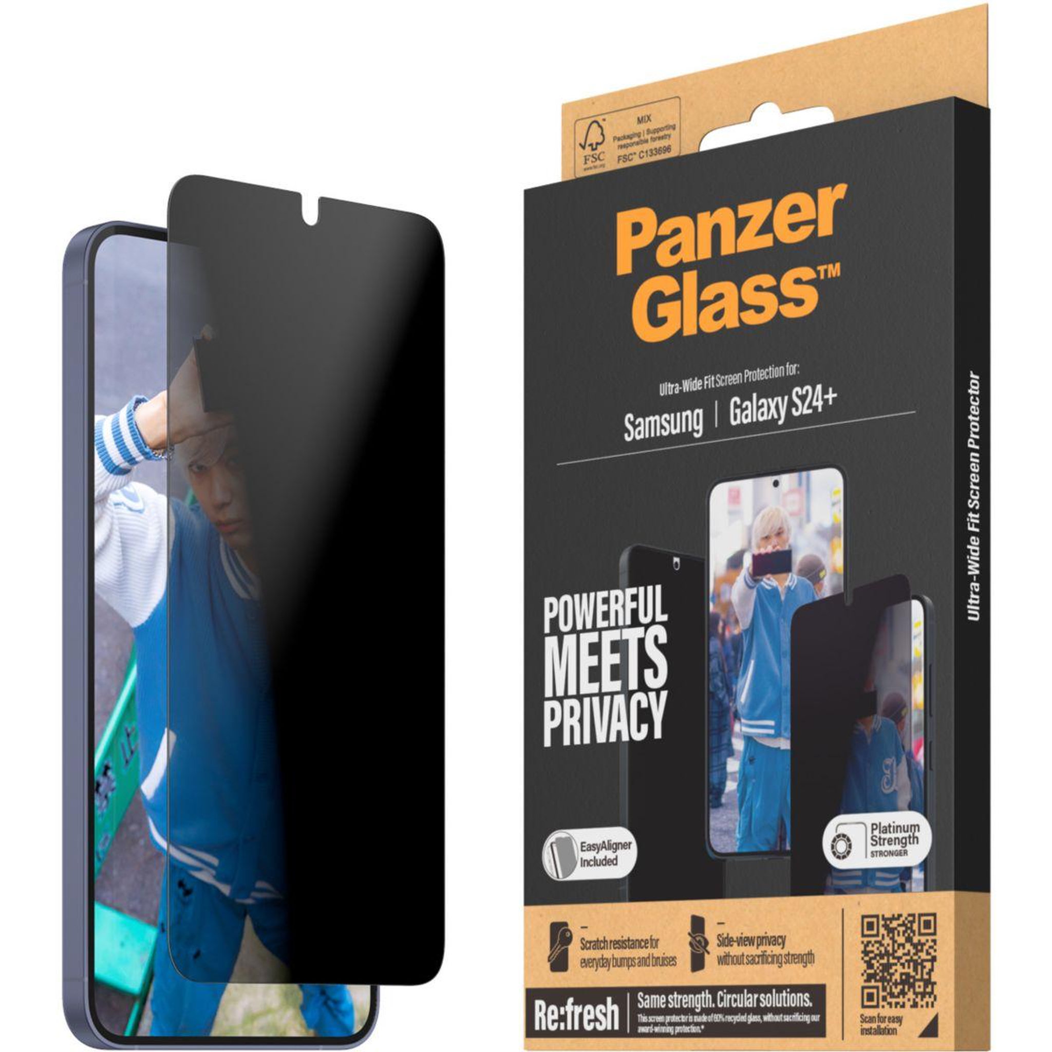 Voir la diapositive 5 : PANZERGLASS Protège écran samsung s24+ avec applicateur uwf