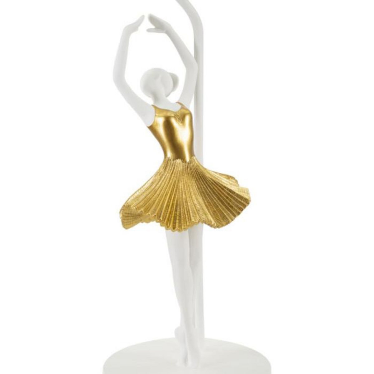 Paris Prix Lampe à Poser en Résine  Dancer  64cm Blanc & Or
