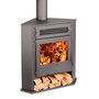 Voir la diapositive 5 : PANADERO Poêle à bois d'angle 8 Kw avec four et bûcher - R5 TITANIUM