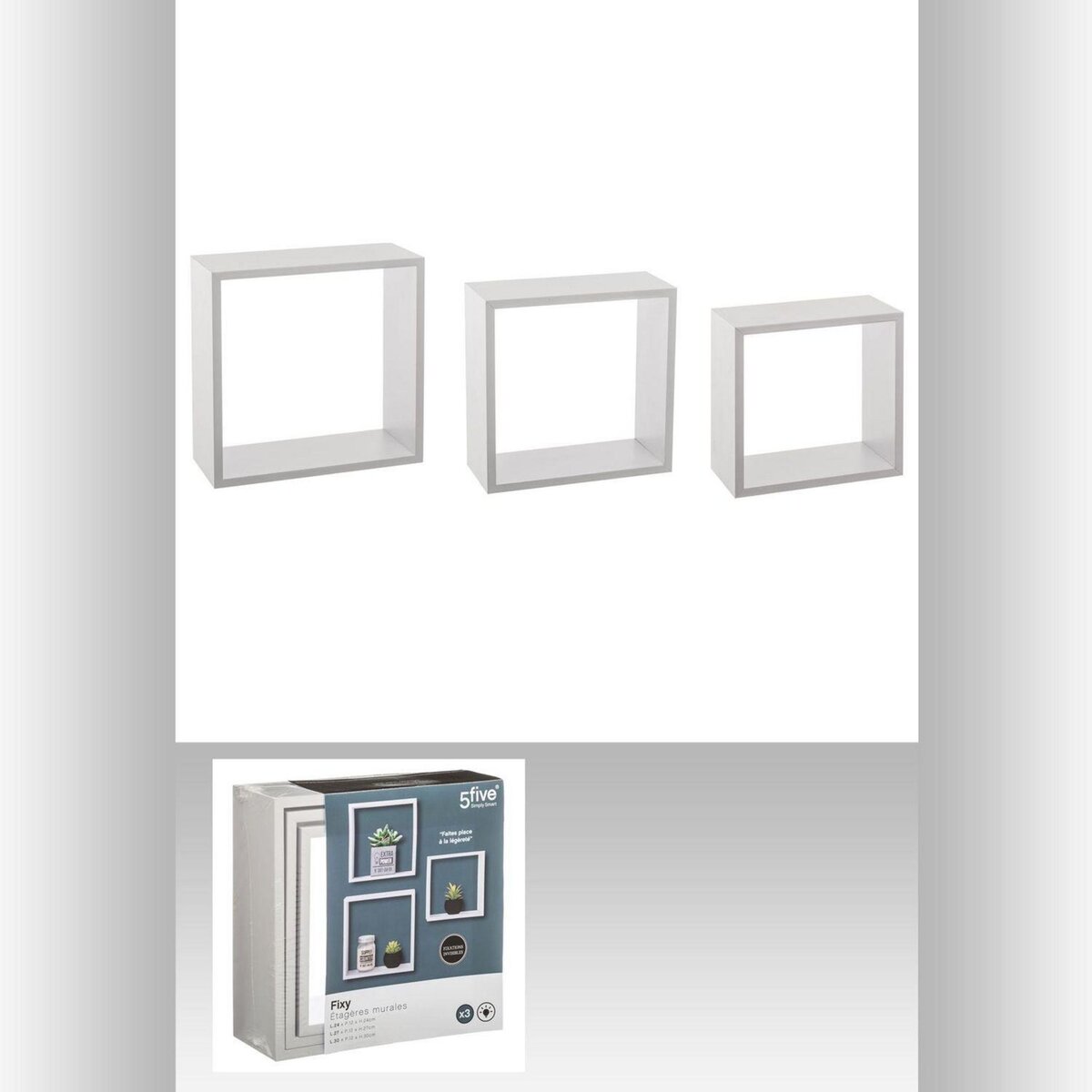 FIVE Lot de 3 Etagères Fixy Cub