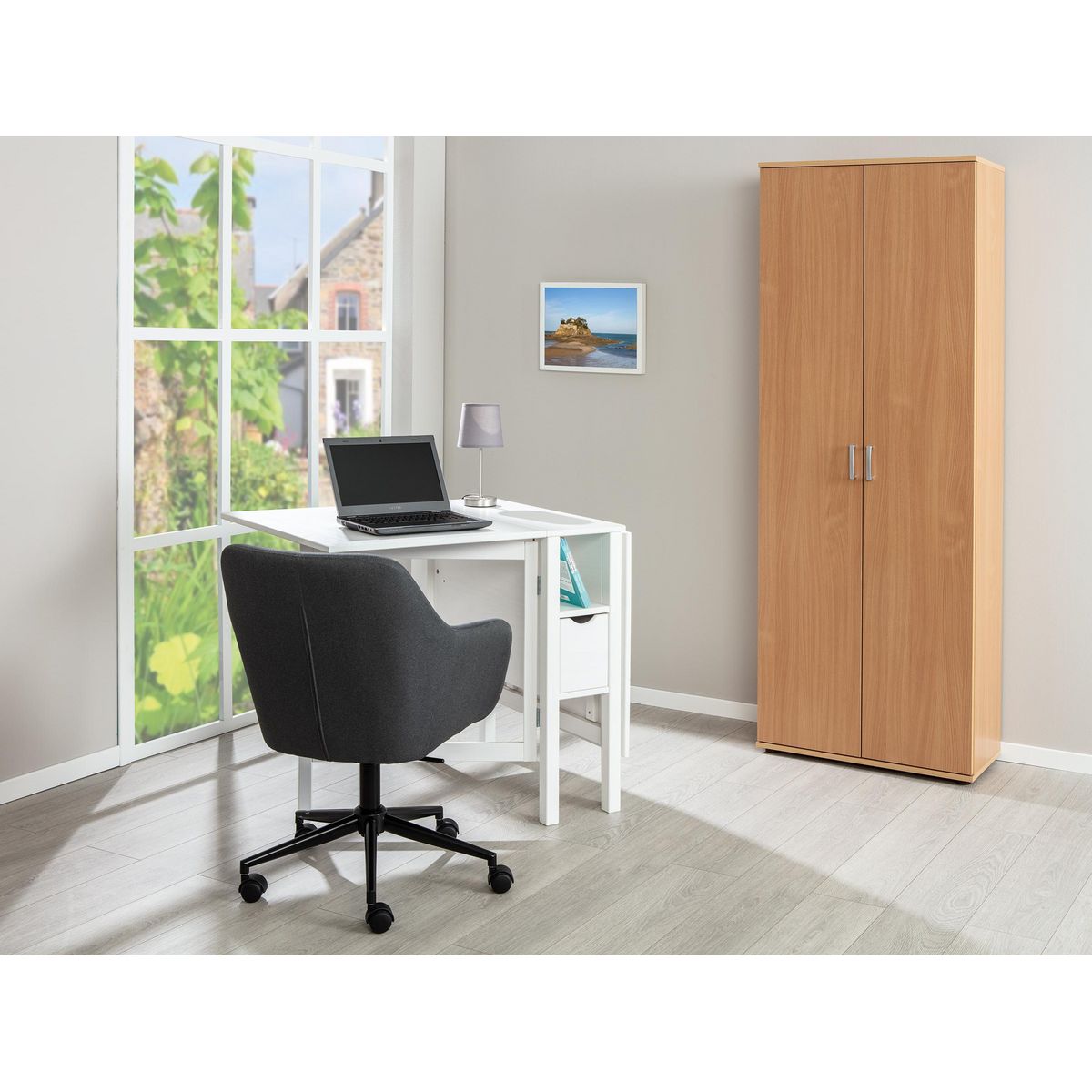 Armoire de rangement multifonctions 2 portes L70cm VISCONTI