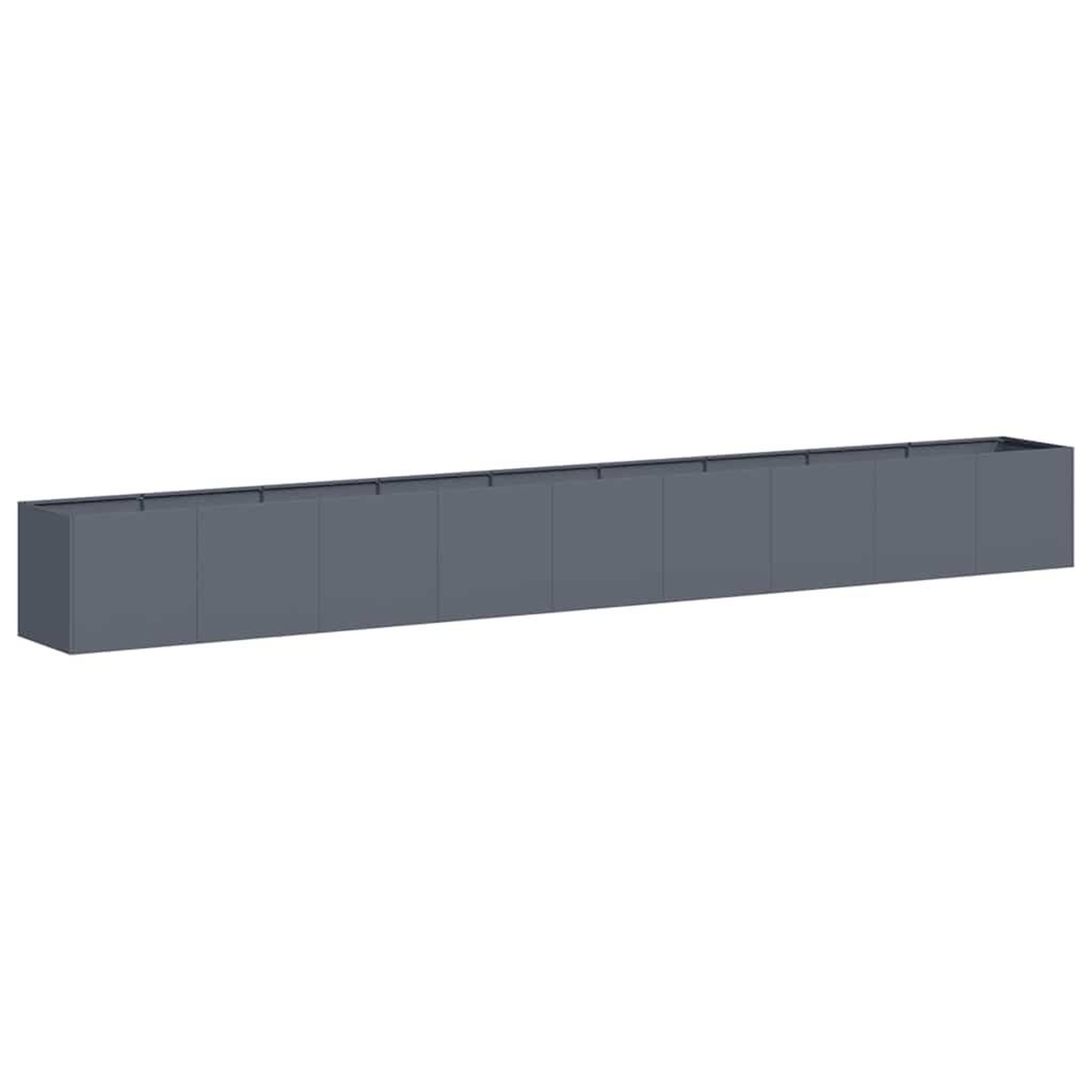 Voir la diapositive 2 : VIDAXL Jardiniere anthracite 360x40x40 cm acier lamine a froid