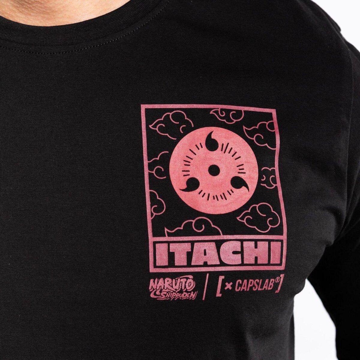 CAPSLAB T-shirt homme manches longues avec print Naruto Shippuden Itachi