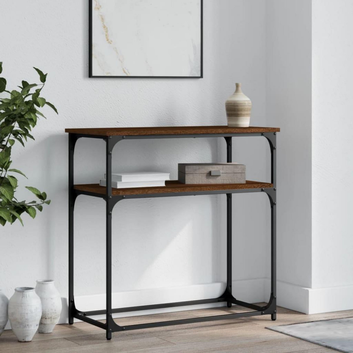 VIDAXL Table console chene marron 75x35,5x75 cm bois d'ingenierie