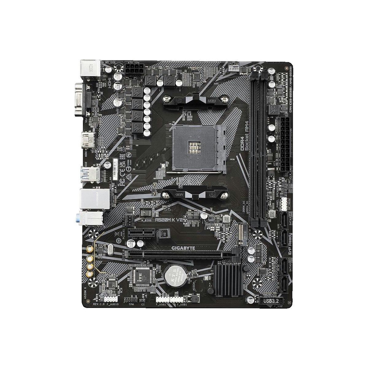 Gigabyte Carte mère Gigabyte A520M K V2 micro ATX pour AMD Ryzen DDR4 M.2 RAID