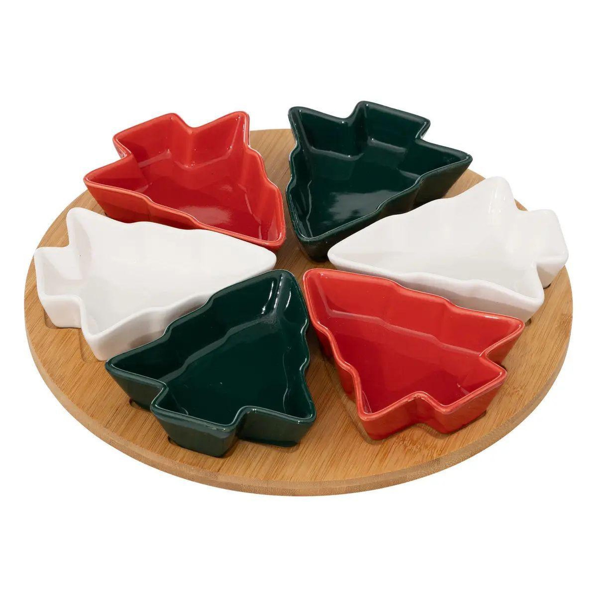 ATMOSPHERA Service apéritif 7 pièces  sapin  27cm multicolore