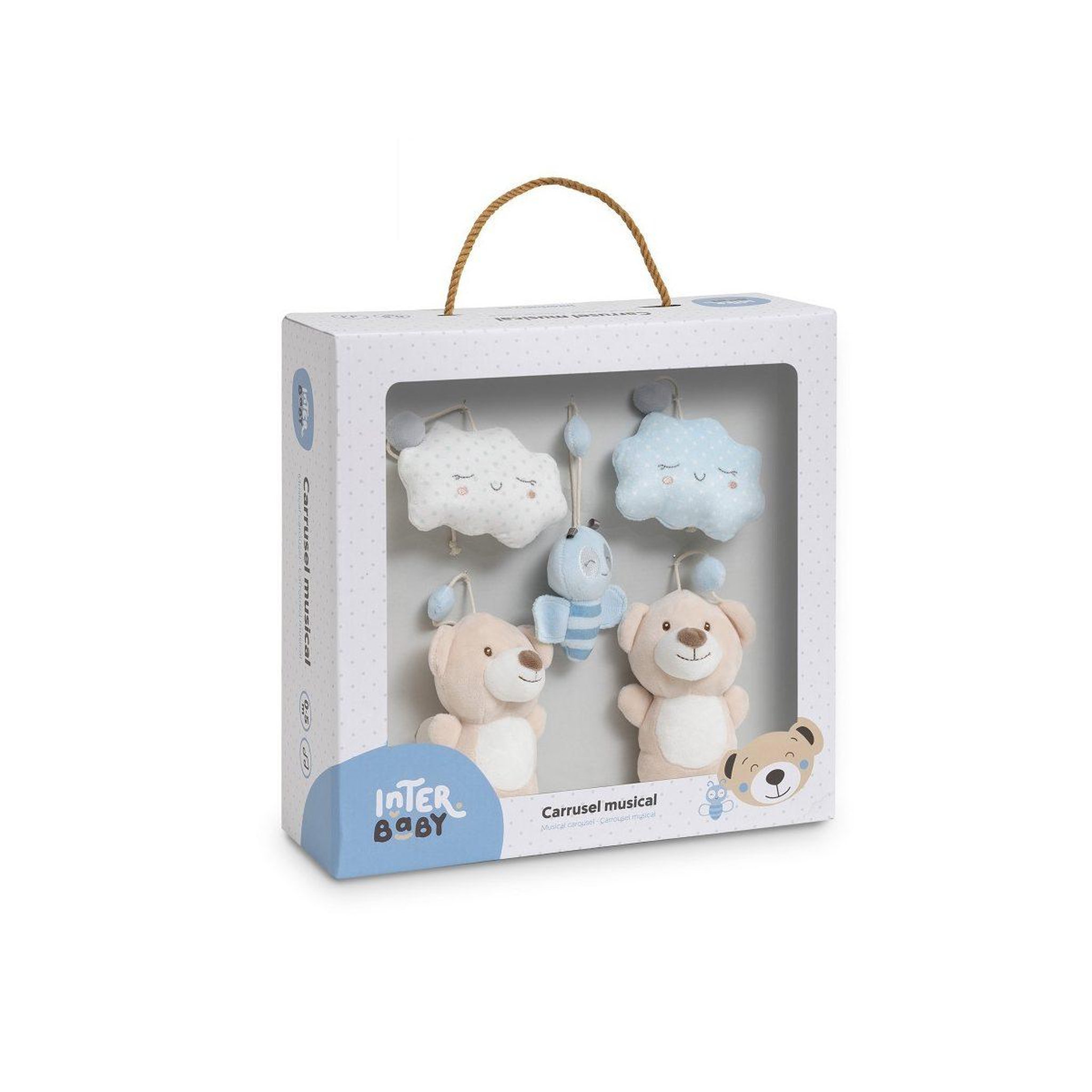 Voir la diapositive 4 : INTERBABY Carrousel musical  osito - bleu - mobile de lit bébé
