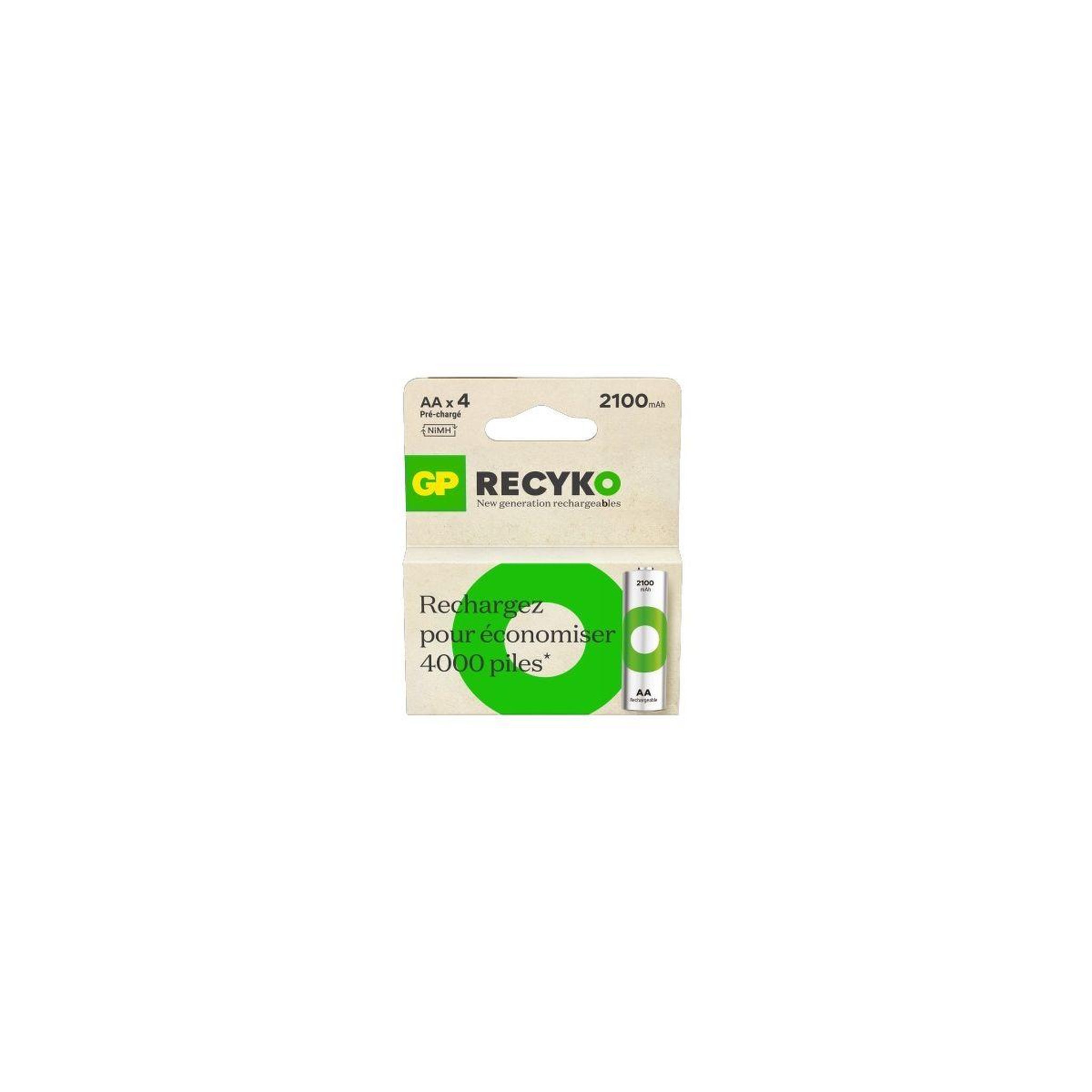 GP BATTERIES Pile rechargeable lr06 recycko lot de 4 2100mah