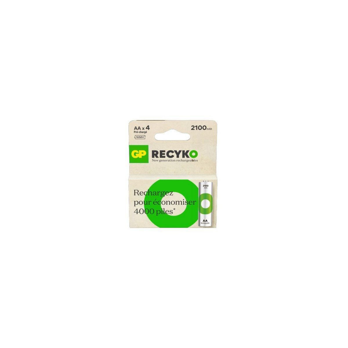 GP BATTERIES Pile rechargeable LR06 ReCyckO lot de 4 2100mAh