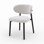 Voir la diapositive 5 : Rendez vous déco Lot de 2 chaises en tissu gris clair chiné et pieds en métal noir - Nao