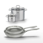 ELO Lot de 2 poêles Elo Relief Passion 24/28cm et 2 faitouts Elo Citrin 20/26cm