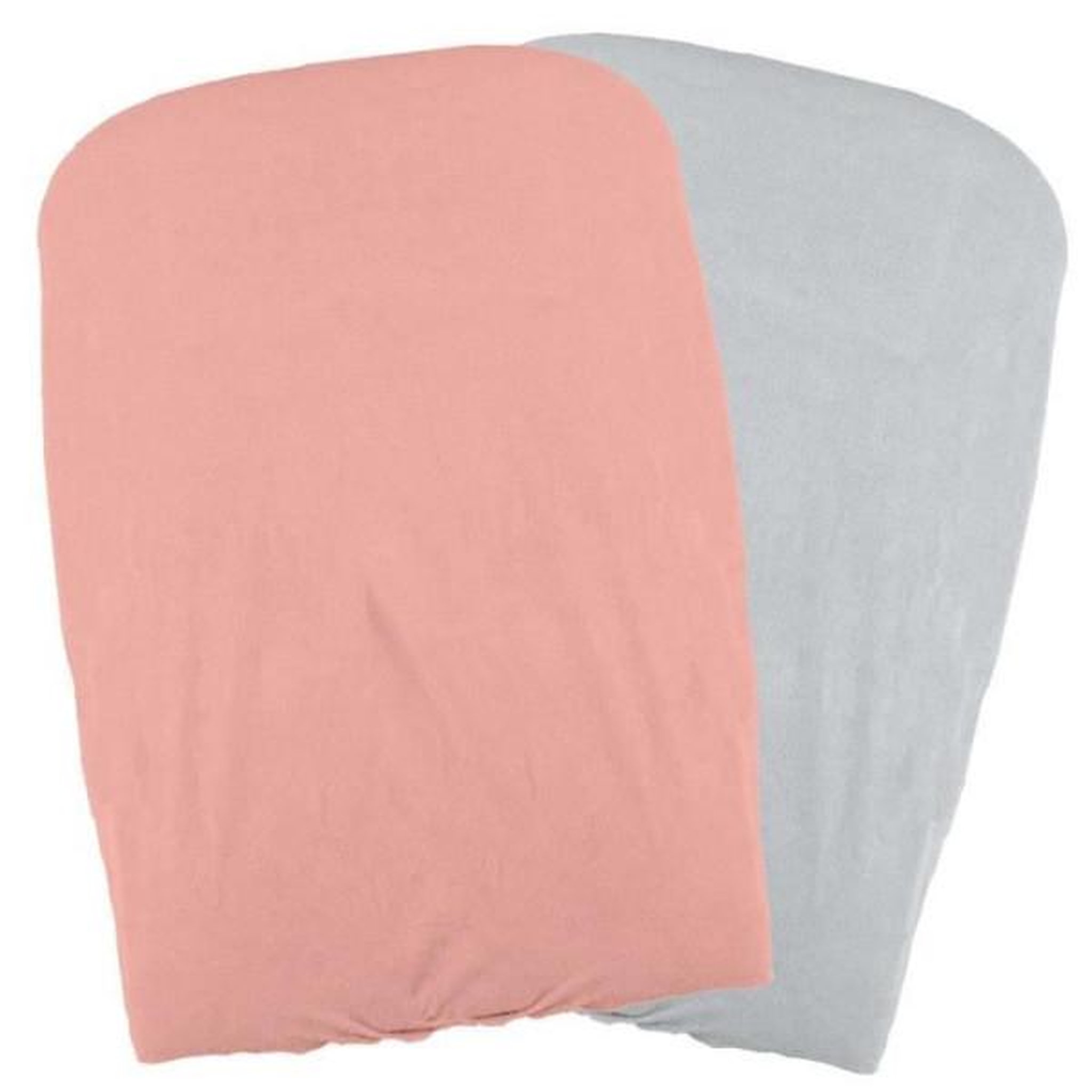DOMIVA DOMIVA Lot 2 Housses matelas a langer - Polycoton - oeko-Tex - Peche/Perle - 50 x 75 cm