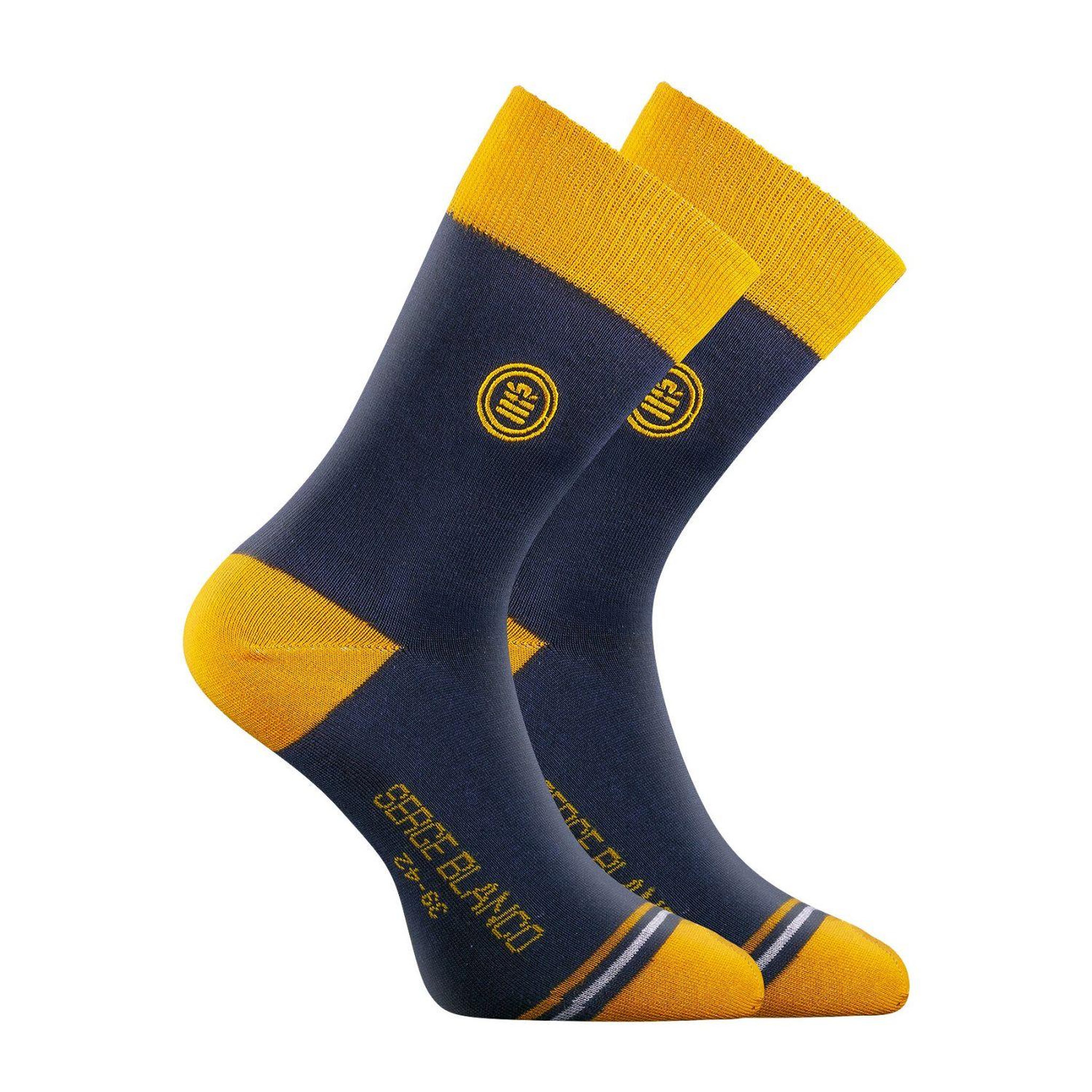 Voir la diapositive 6 : SERGE BLANCO Lot de 9 Paires de Chaussettes de ville coton homme peigné doux