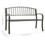 Voir la diapositive 6 : VIDAXL Banc de jardin 125 cm acier gris