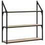 Voir la diapositive 2 : VIDAXL Etagere murale 3 niveaux chene sonoma 80x21x78,5 cm