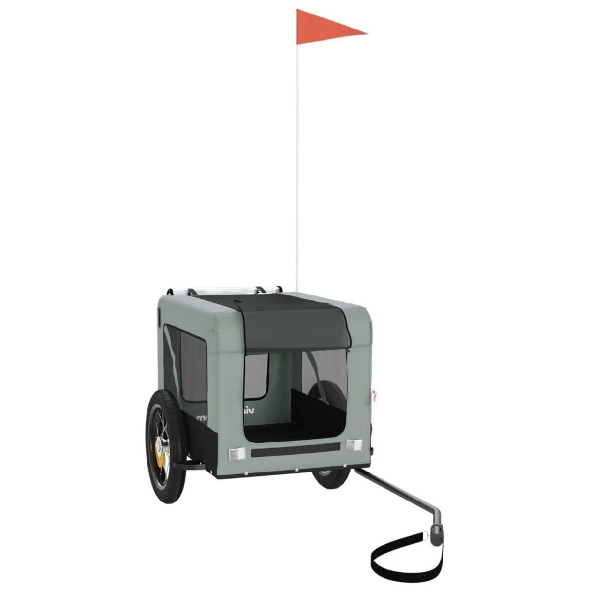 VIDAXL Remorque de velo pour animaux de compagnie gris et noir