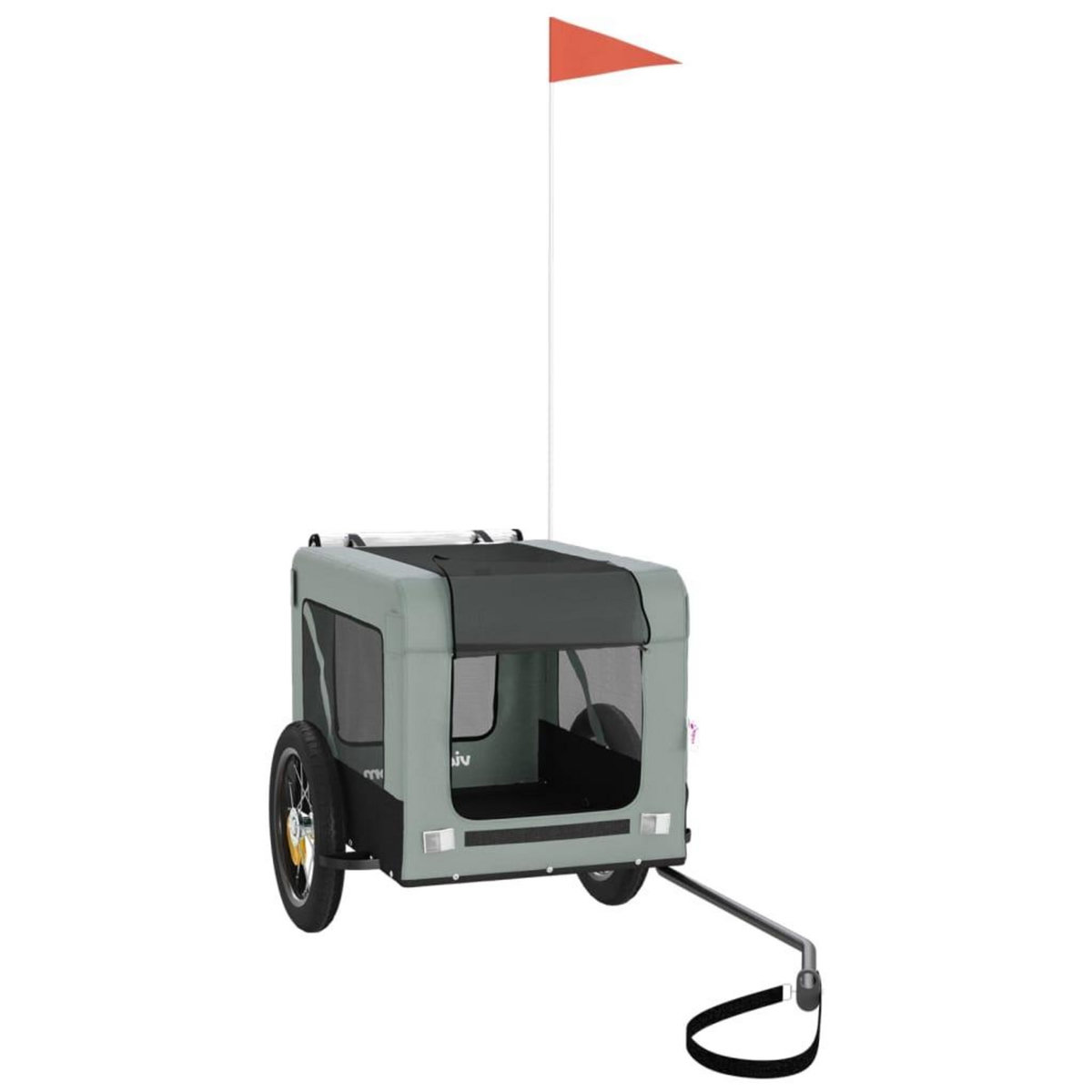 VIDAXL Remorque de velo pour animaux de compagnie gris et noir