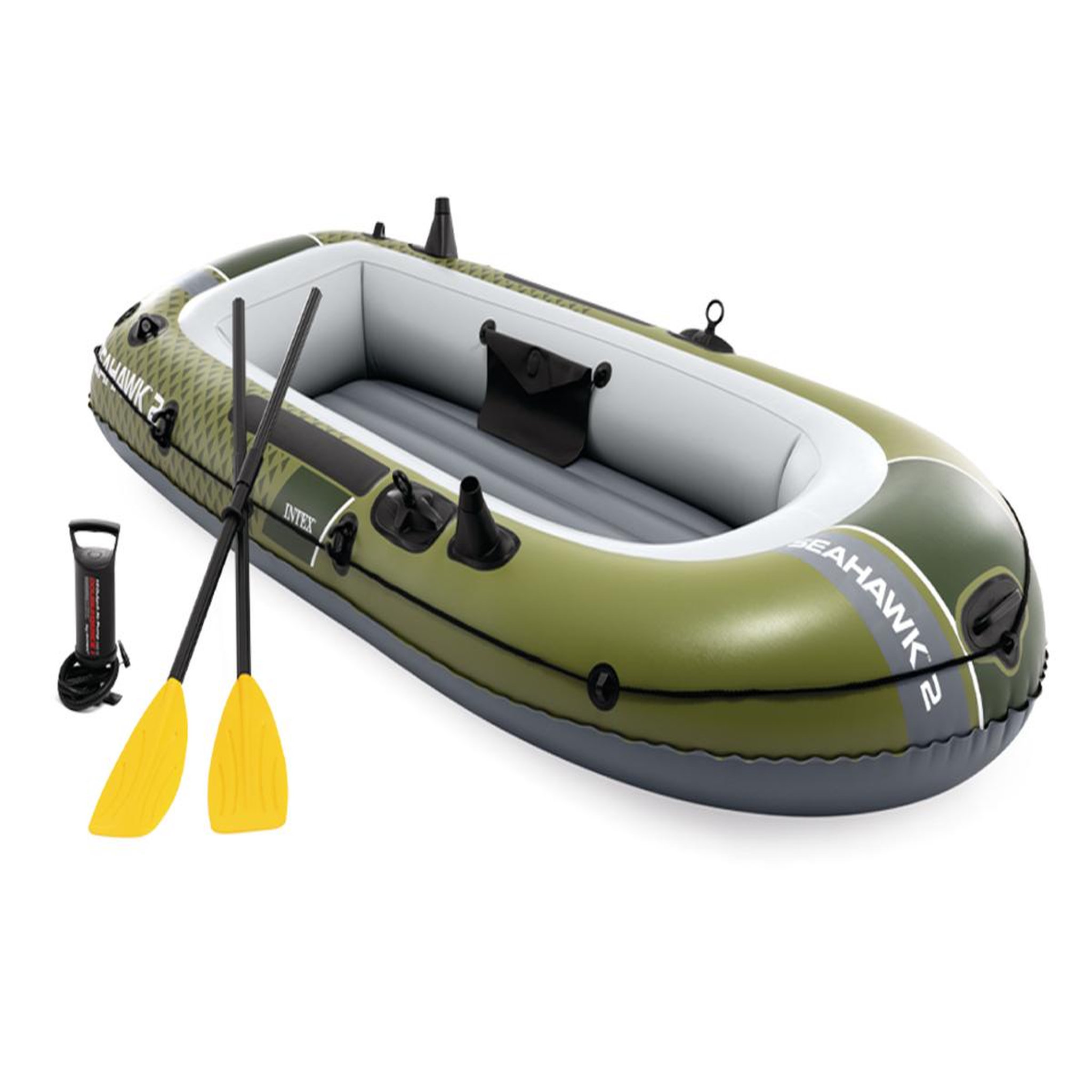 INTEX Kit bateau gonflable 2 places seahawk 2 avec rames et gonfleur - intex