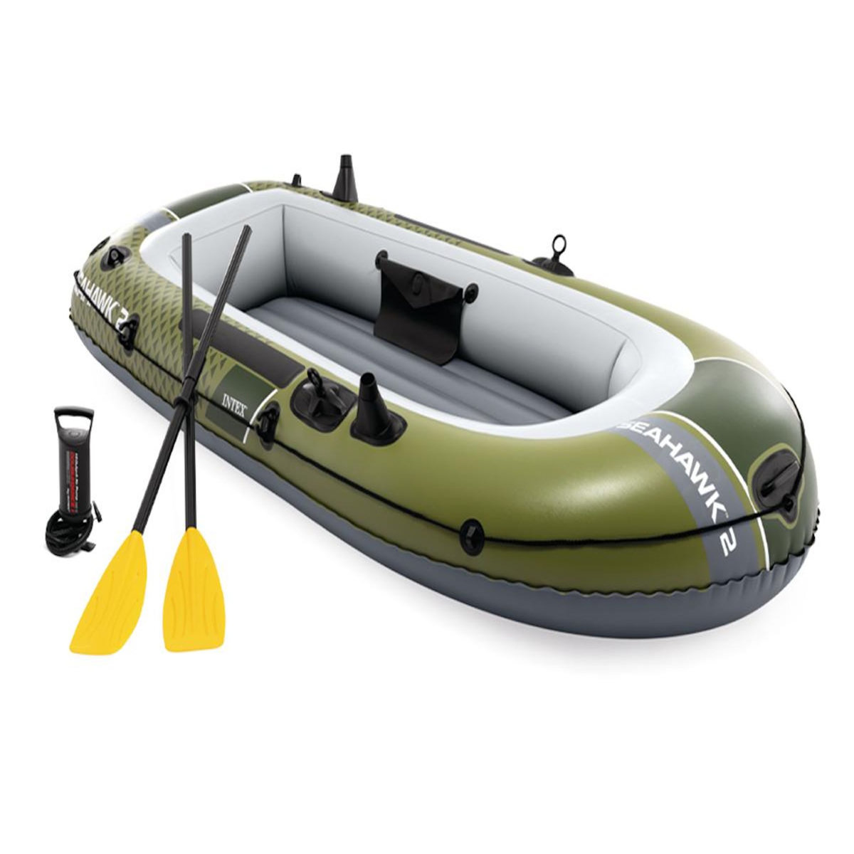 INTEX Kit bateau gonflable 2 places Seahawk 2 avec rames et gonfleur - Intex