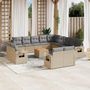 Voir la diapositive 1 : VIDAXL Salon de jardin avec coussins 14 pcs beige resine tressee