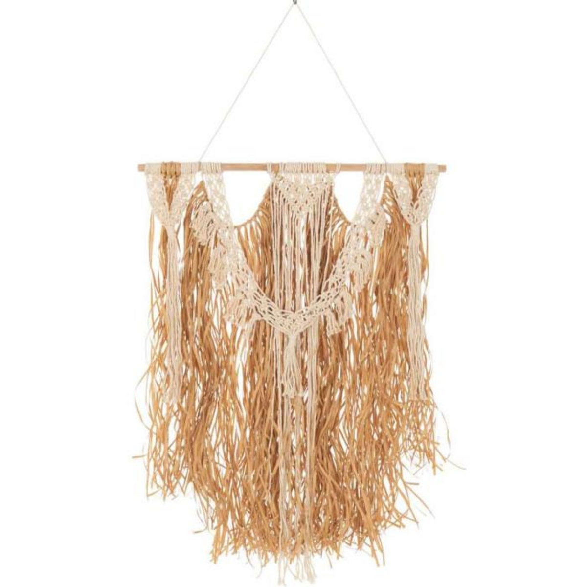 Paris Prix Décoration Murale  Macramé & Raphia  127cm Écru