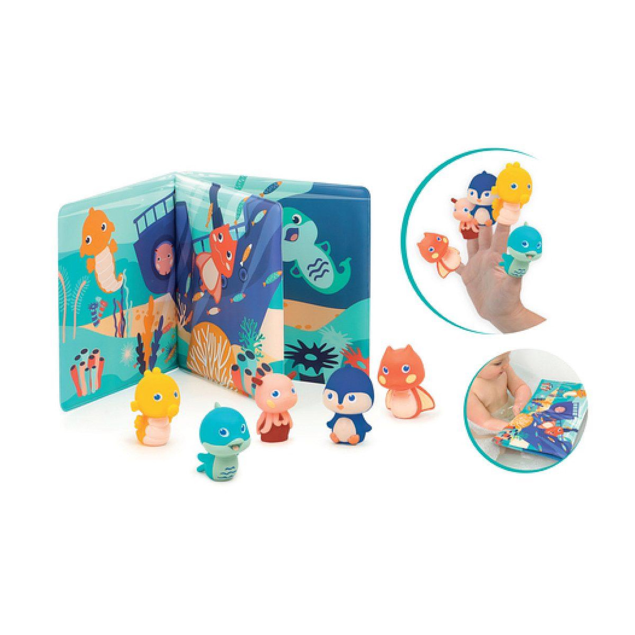 LUDI Livre de bain avec 5 marionnettes
