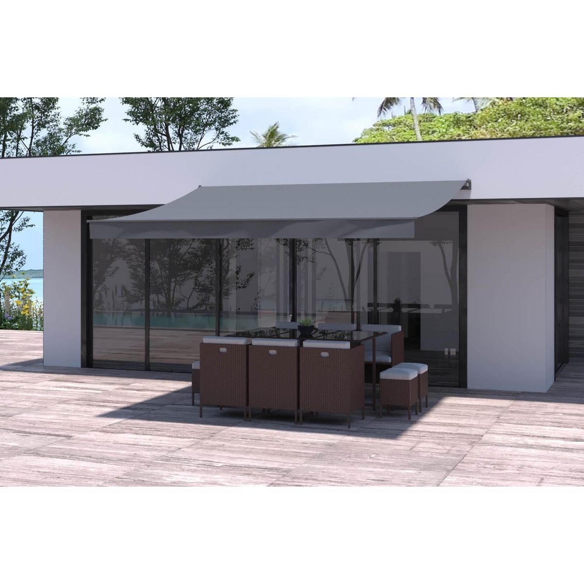 CONCEPT USINE Store banne manuel 4 x 3 m gris ADRO