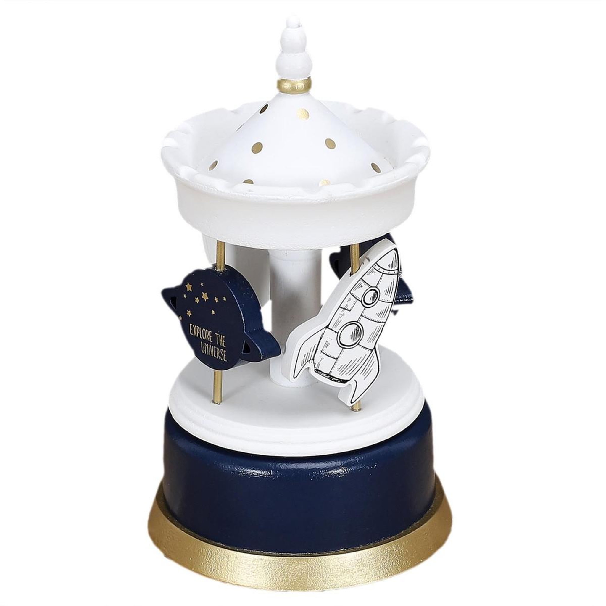 Voir la diapositive 3 : HOME DECO KIDS Carrousel musical  enfant garçon  20cm bleu