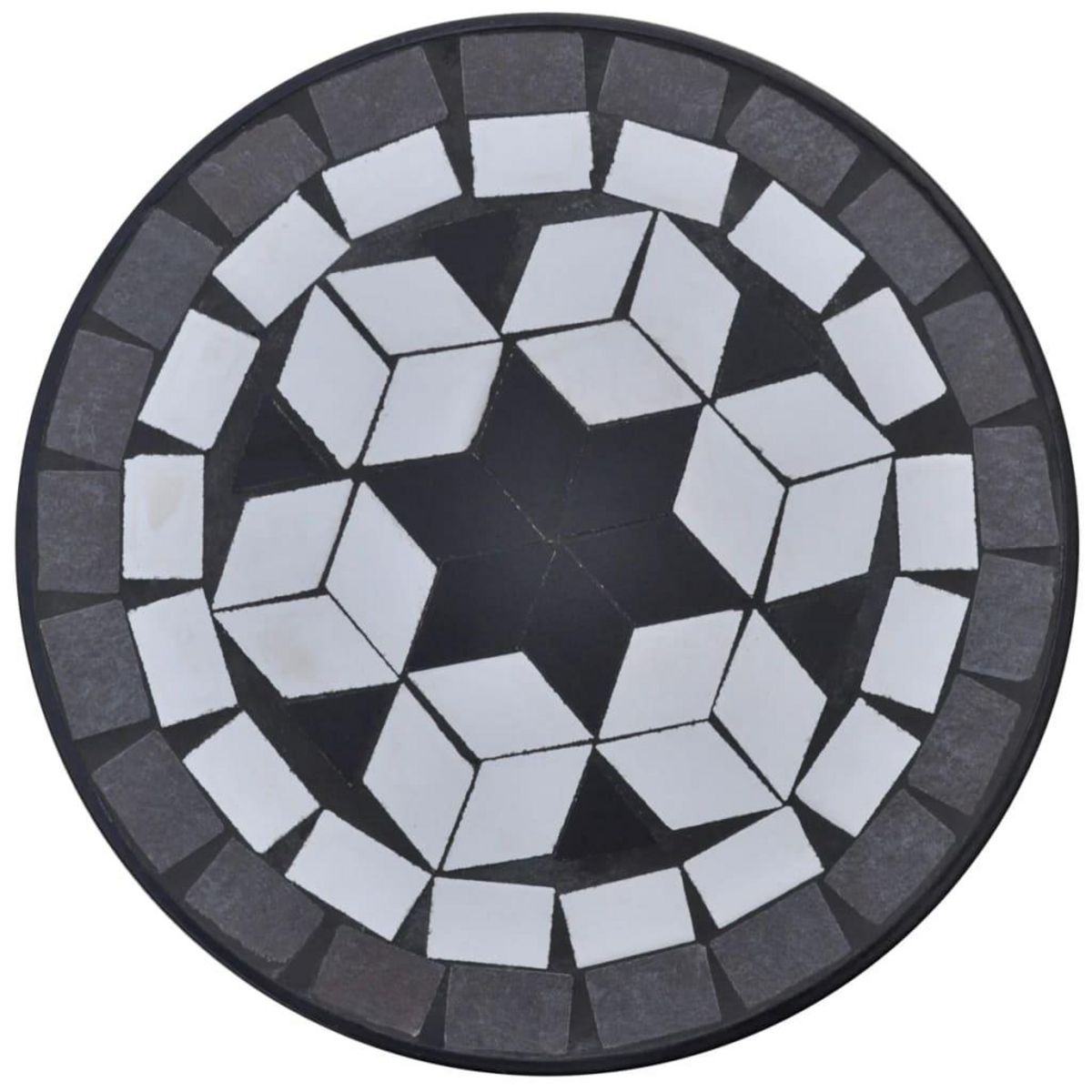 VIDAXL Table d'appoint Mosaïque Noir et blanc