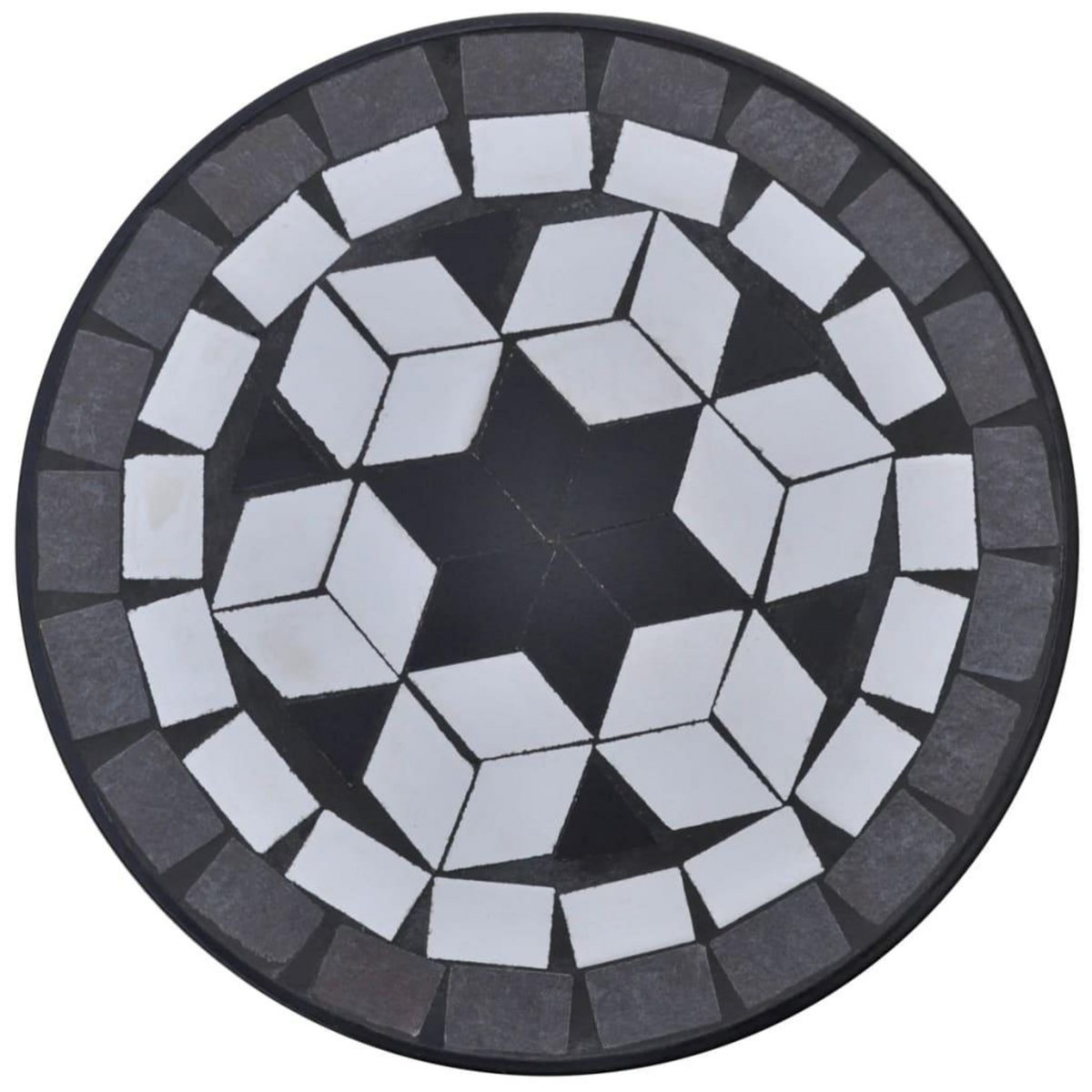 VIDAXL Table d'appoint Mosaïque Noir et blanc