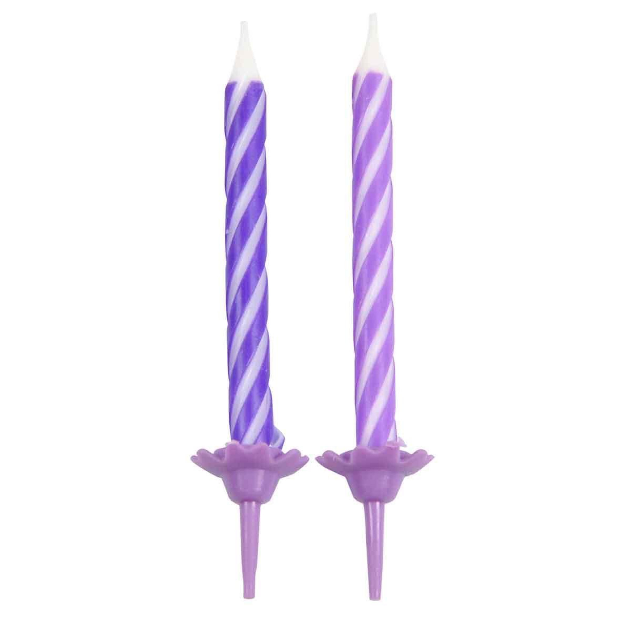Voir la diapositive 2 : HOMEA Lot de 24 Bougies d'Anniversaire  Nuance  6cm Prune