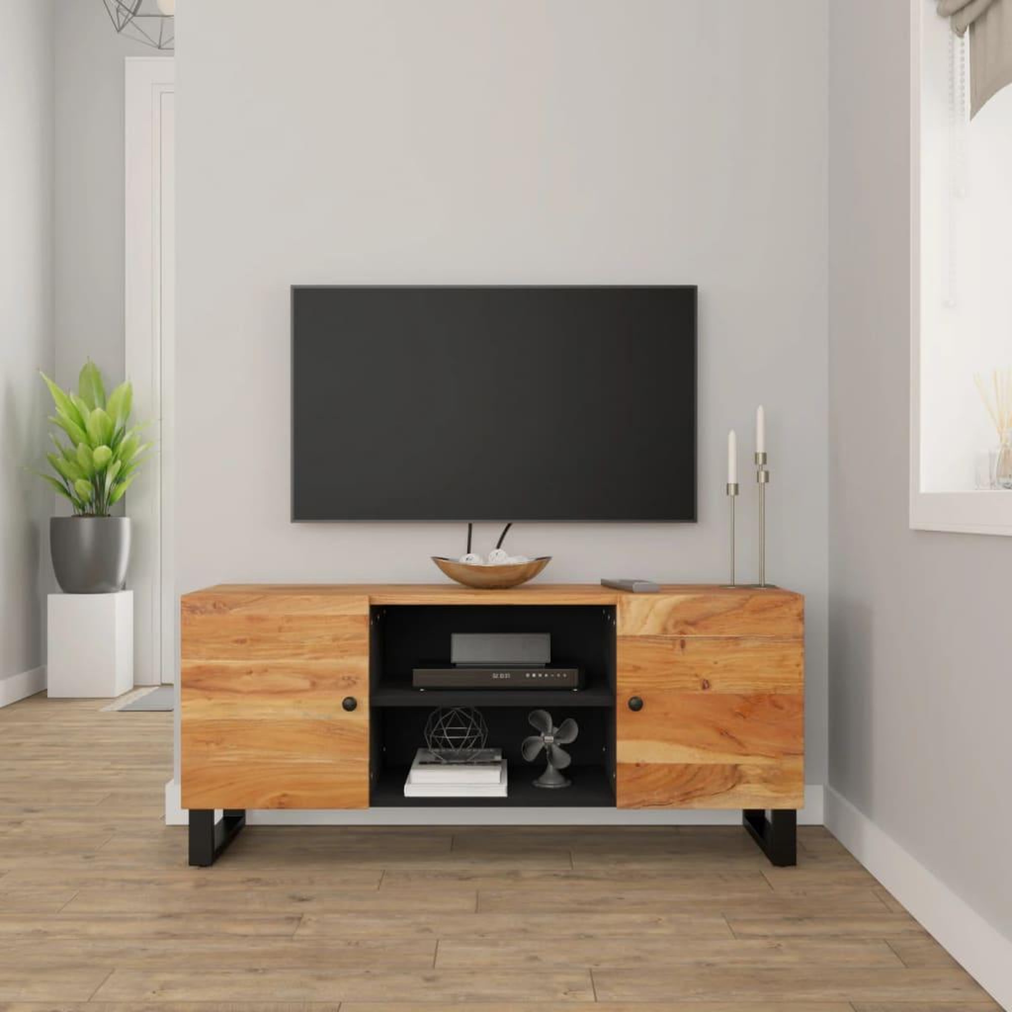 Voir la diapositive 1 : VIDAXL Meuble TV 105x33x46 cm Bois d'acacia massif