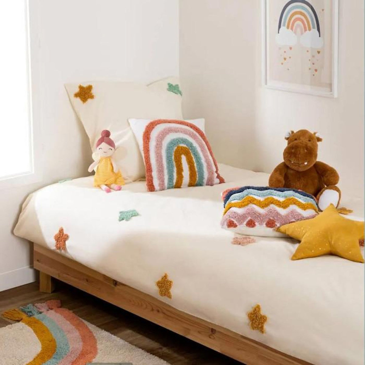 Atmosphera Kids Coussin Enfant  Berlingot Étoile  40x40cm Ocre