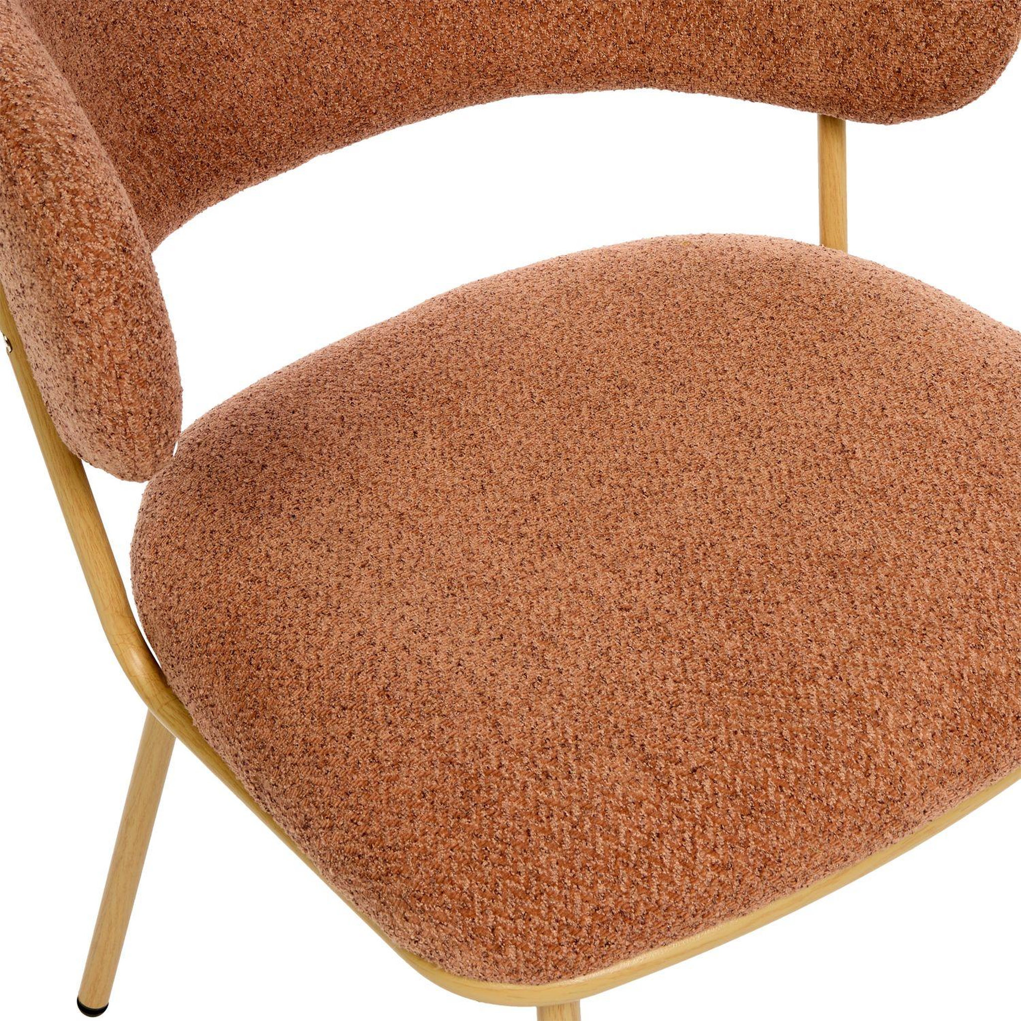Voir la diapositive 4 : TOILINUX Lot de 2 chaises en tissu chenille et pieds métal alba